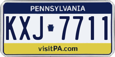 PA license plate KXJ7711