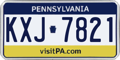 PA license plate KXJ7821