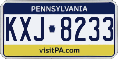 PA license plate KXJ8233