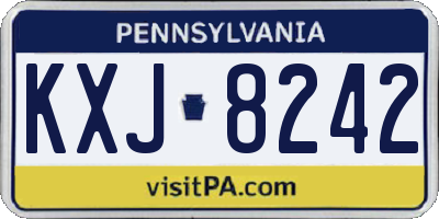 PA license plate KXJ8242