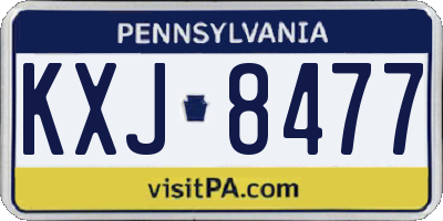 PA license plate KXJ8477