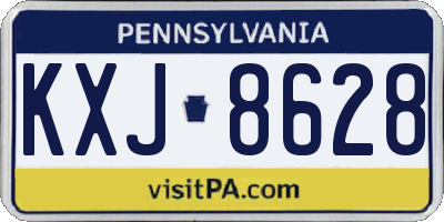 PA license plate KXJ8628