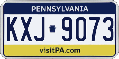 PA license plate KXJ9073
