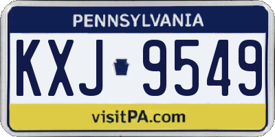 PA license plate KXJ9549