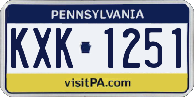 PA license plate KXK1251