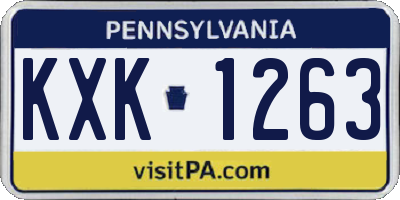 PA license plate KXK1263