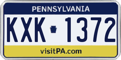 PA license plate KXK1372