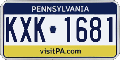 PA license plate KXK1681
