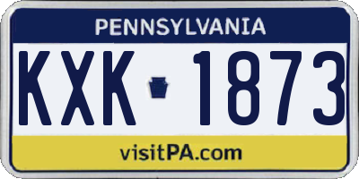 PA license plate KXK1873