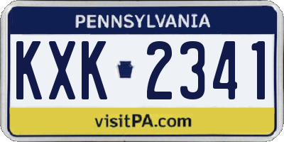 PA license plate KXK2341