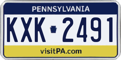 PA license plate KXK2491