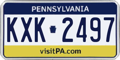 PA license plate KXK2497