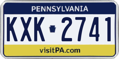 PA license plate KXK2741