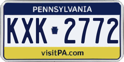 PA license plate KXK2772