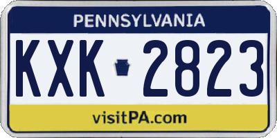 PA license plate KXK2823