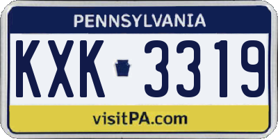 PA license plate KXK3319