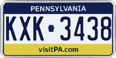 PA license plate KXK3438
