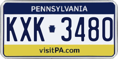 PA license plate KXK3480