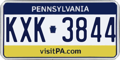 PA license plate KXK3844