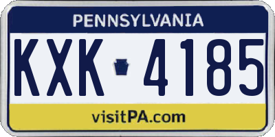 PA license plate KXK4185