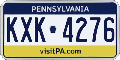 PA license plate KXK4276