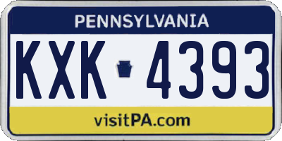 PA license plate KXK4393