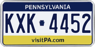 PA license plate KXK4452