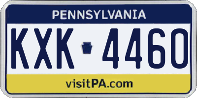 PA license plate KXK4460