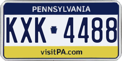 PA license plate KXK4488