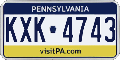 PA license plate KXK4743
