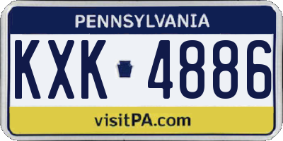 PA license plate KXK4886