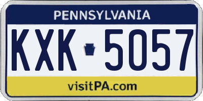 PA license plate KXK5057