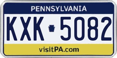 PA license plate KXK5082