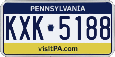PA license plate KXK5188