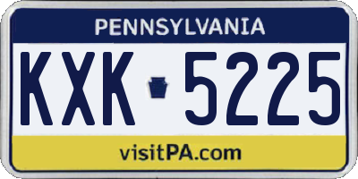 PA license plate KXK5225