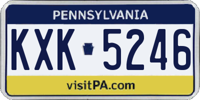 PA license plate KXK5246