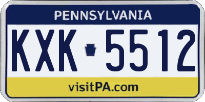 PA license plate KXK5512