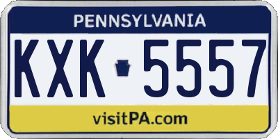 PA license plate KXK5557