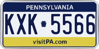PA license plate KXK5566