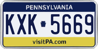PA license plate KXK5669