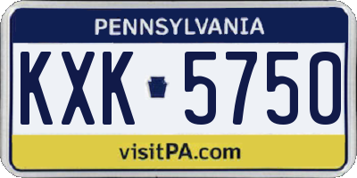 PA license plate KXK5750