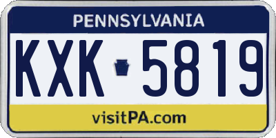 PA license plate KXK5819