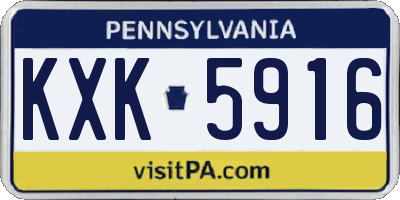 PA license plate KXK5916