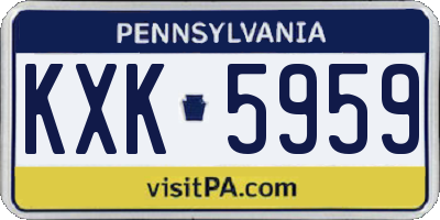 PA license plate KXK5959