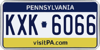 PA license plate KXK6066