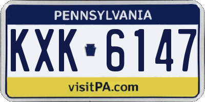 PA license plate KXK6147