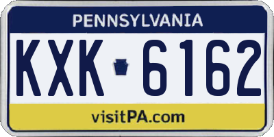 PA license plate KXK6162