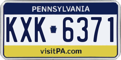 PA license plate KXK6371