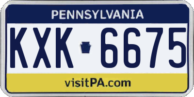 PA license plate KXK6675