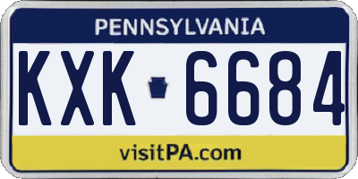 PA license plate KXK6684